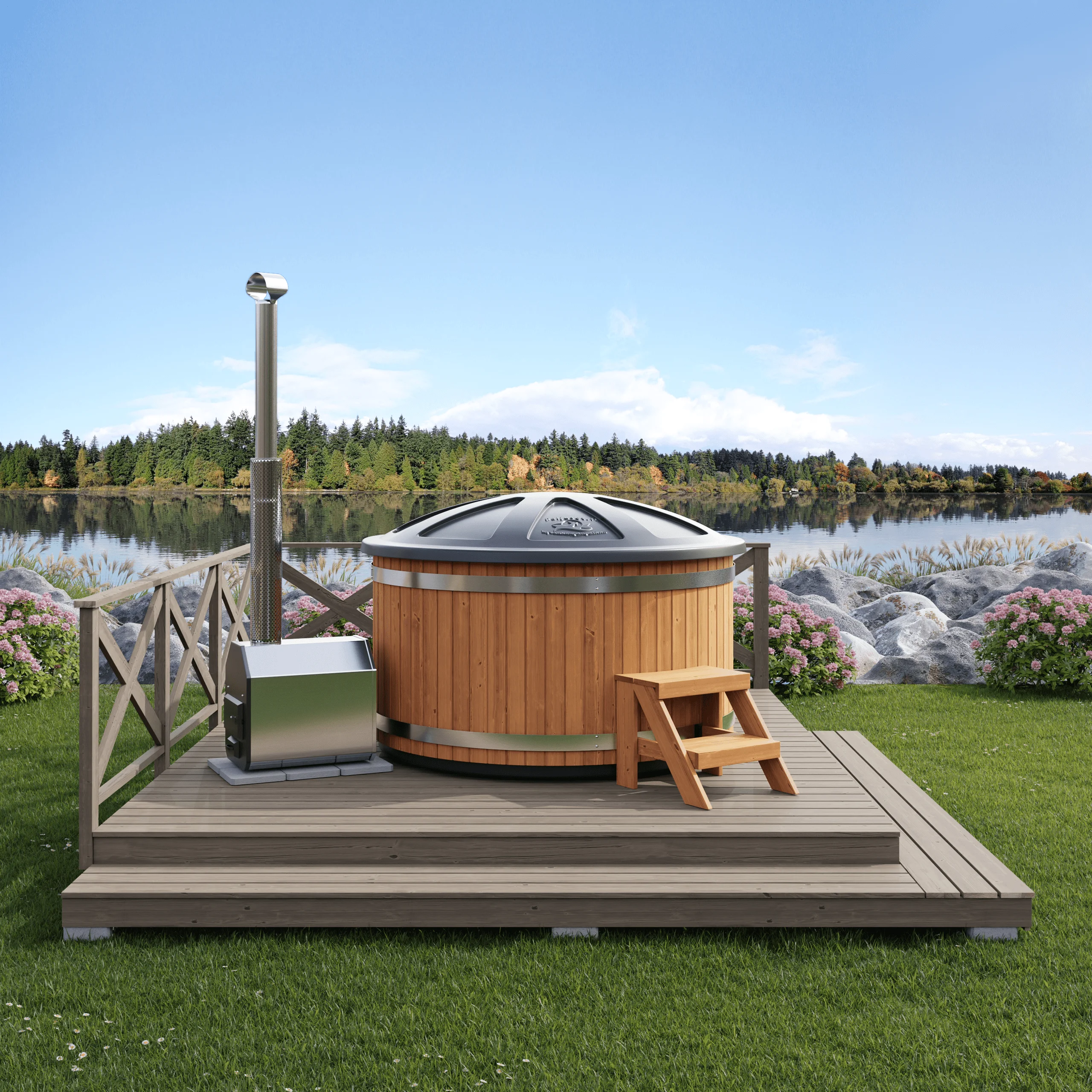 Premium Step In Hot Tub / Premium Badefass (8-10 Personen) – Bild 7