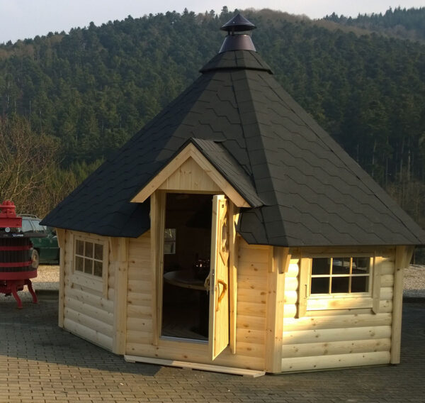 Premium Grillhütte / Grillkota 12 m² aus Holz inkl. Transport – Bild 9