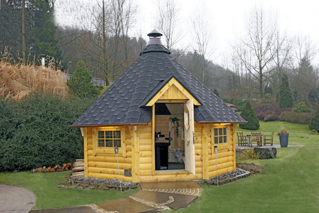 Premium Grillhütte / Grillkota 12 m² aus Holz inkl. Transport – Bild 4