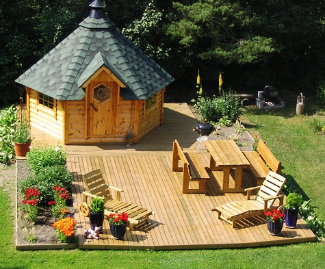 Premium Grillhütte / Grillkota 9 m² aus Holz inkl. Transport – Bild 6