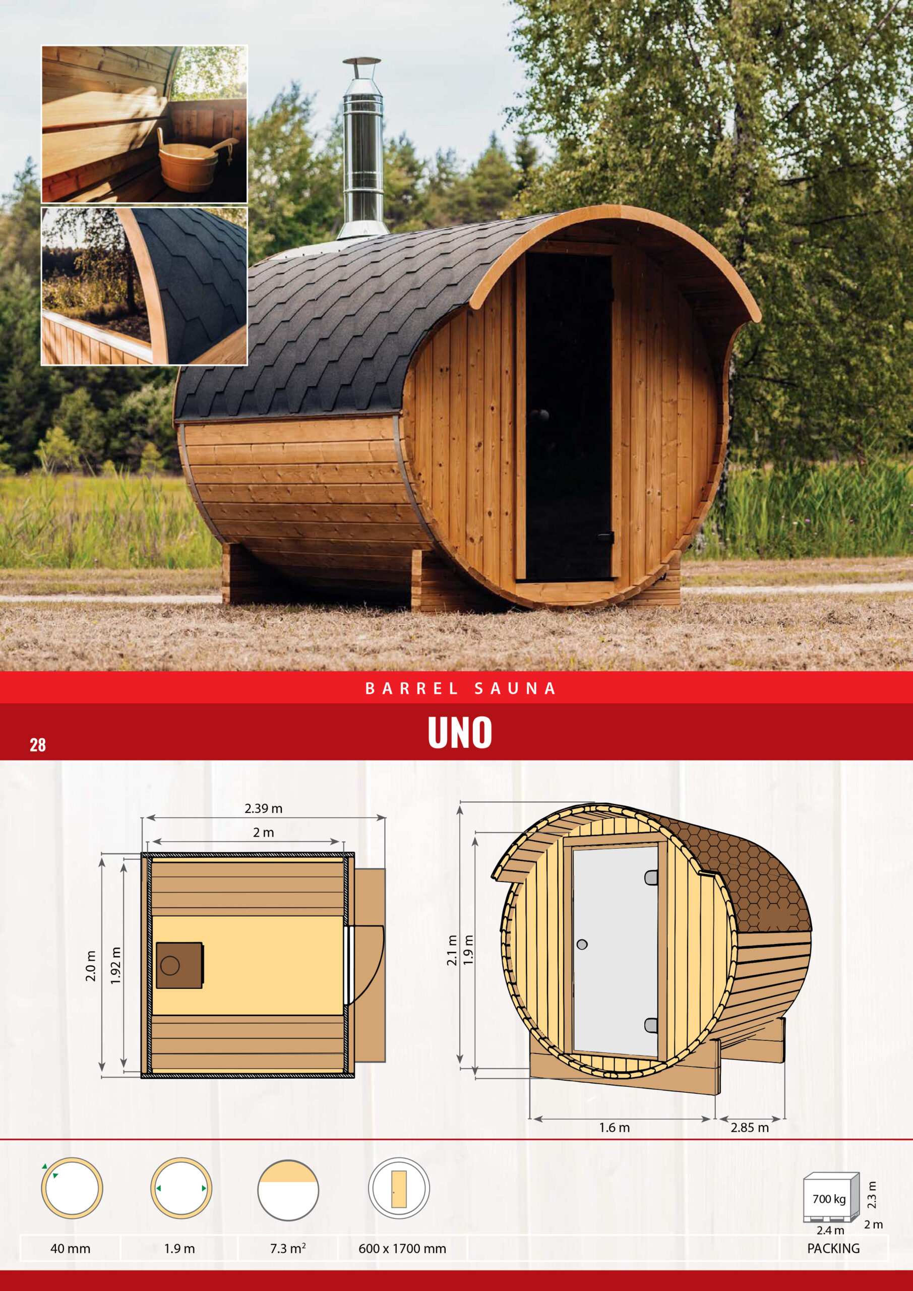 Kompakte Fasssauna Uno – Bild 2