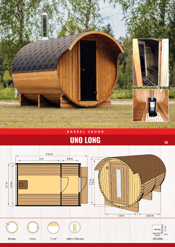Fasssauna Uno Lang – Bild 2