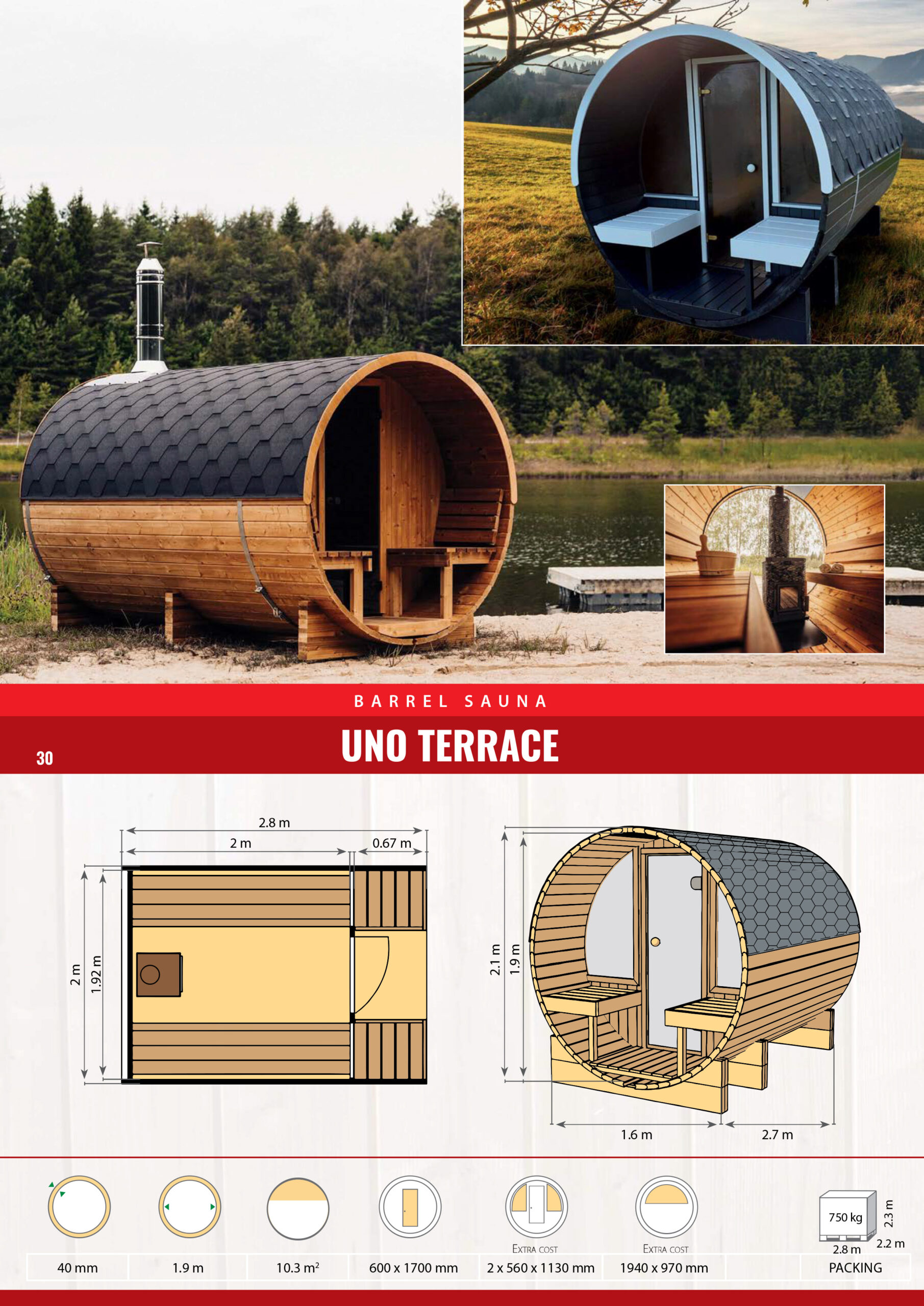 Fasssauna Uno mit Terrasse – Bild 2