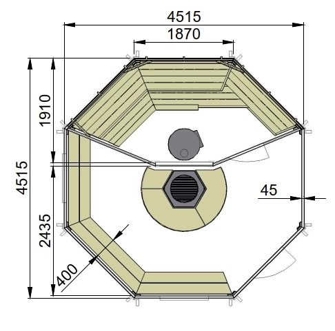 Kombi-Zweiraum-Saunakota "Björn" 17m² – Bild 2