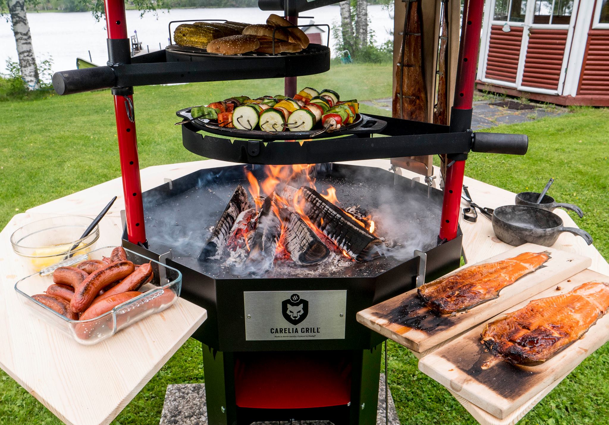 Flammlachsbrett mit Edelstahlhalterung – Bild 4