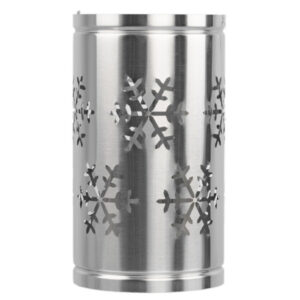 Laterne - Edelstahl mit Eiskristall / Schneeflocke Motiv