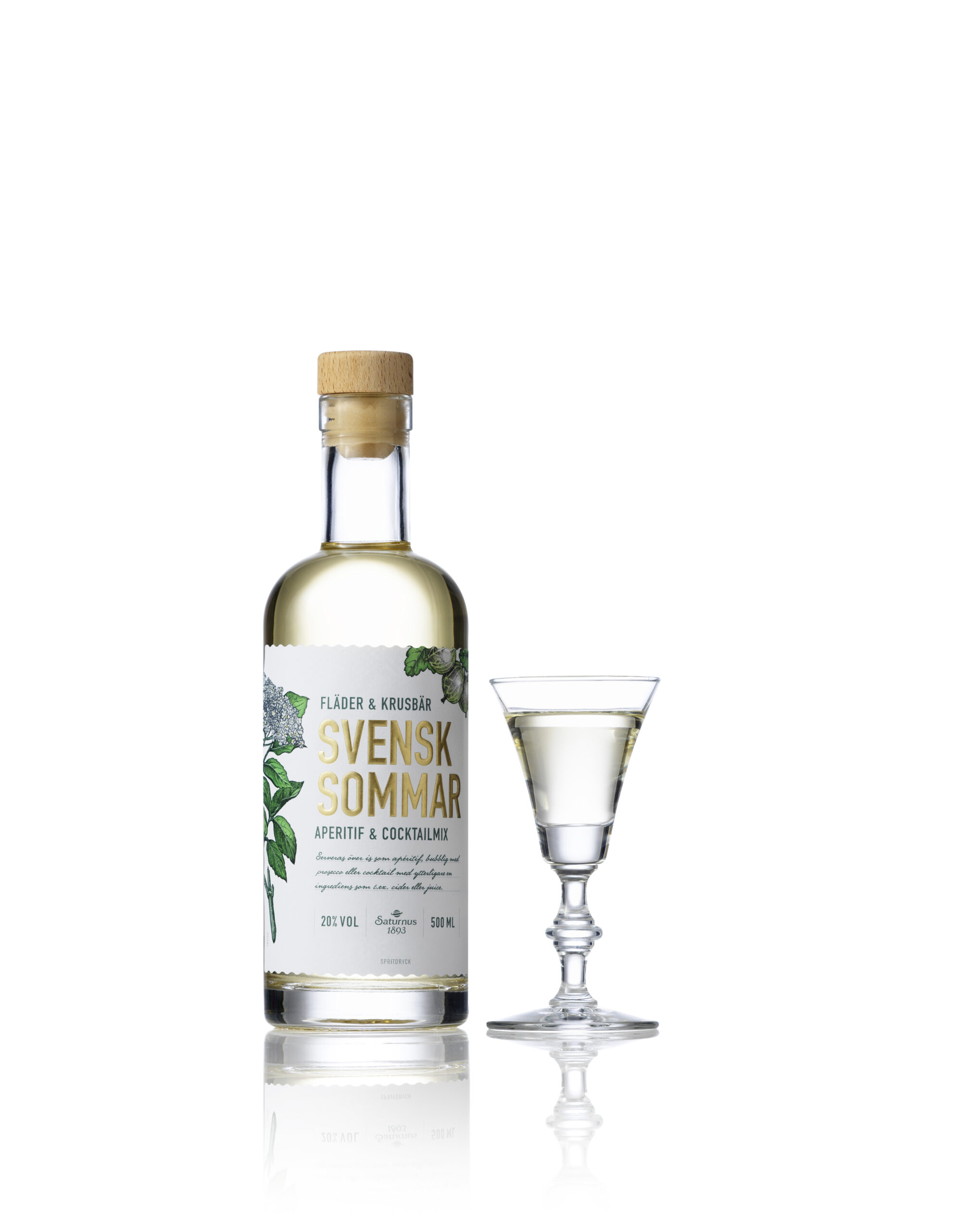 Saturnus Svensk Sommar Holunderblüte & Stachelbeere 20% vol., 500ml – Bild 5